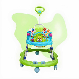 Mee Mee Musical Baby Walker with Push Handle and Activity Tray – Green & Blue