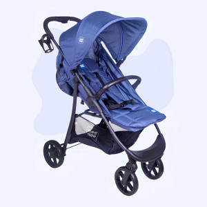 Mee Mee Lightweight 3-Wheel Baby Stroller with Safety Harness – Blue