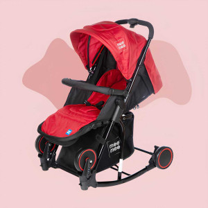 Mee Mee Baby Pram with Rocking Function – Red