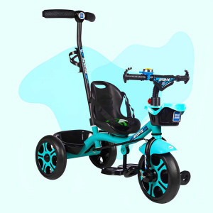 Mee Mee Sports Edition Baby Tricycle with Push Handle & Safety Belt – Blue