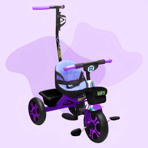 Mee Mee Sports Baby Tricycle with Push Handle & Backrest – Purple