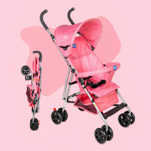 Mee Mee Compact Baby Stroller – Foldable Lightweight Stroller in Pink