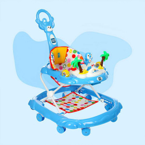 Mee Mee Adjustable Musical Baby Walker with Play Tray – Blue
