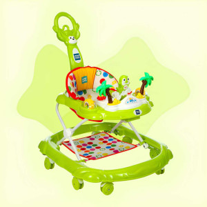 Mee Mee Adjustable Musical Baby Walker with Play Tray – Green