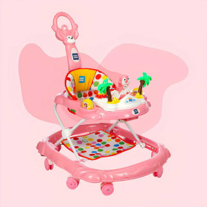 Mee Mee Adjustable Musical Baby Walker with Play Tray – Pink