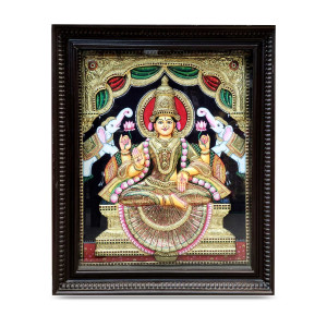 Thanjavur Painting – Gajalakshmi with Elephants