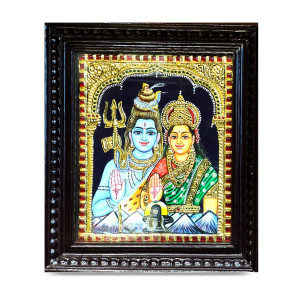 Thanjavur Painting – Lord Shiva Parvati