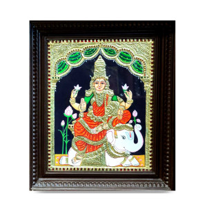 Thanjavur Painting – Goddess Lakshmi on Elephant
