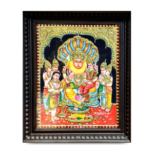 Thanjavur Painting – Lord Narasimha with Devotees