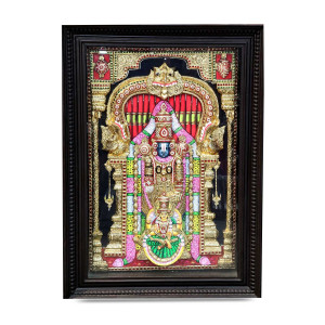 Thanjavur Painting – Lord Venkateswara with Lakshmi
