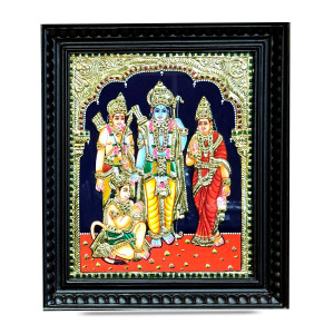 Thanjavur Painting – Rama Parivar (Ram Darbar)