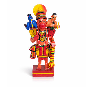 Wooden Hanuman Figurine Statue