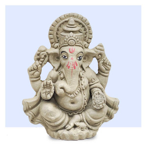 Clay Lord Ganesha Idol – 4 Inch Crown Design