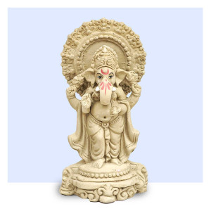 Clay Standing Lord Ganesha Idol – 6 Inch