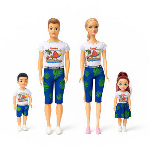 Family of Four Beach Dolls