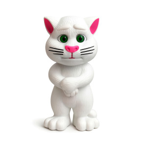 Interactive White Talking Cat Toy