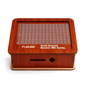 Wooden Savings Goal Piggy Bank